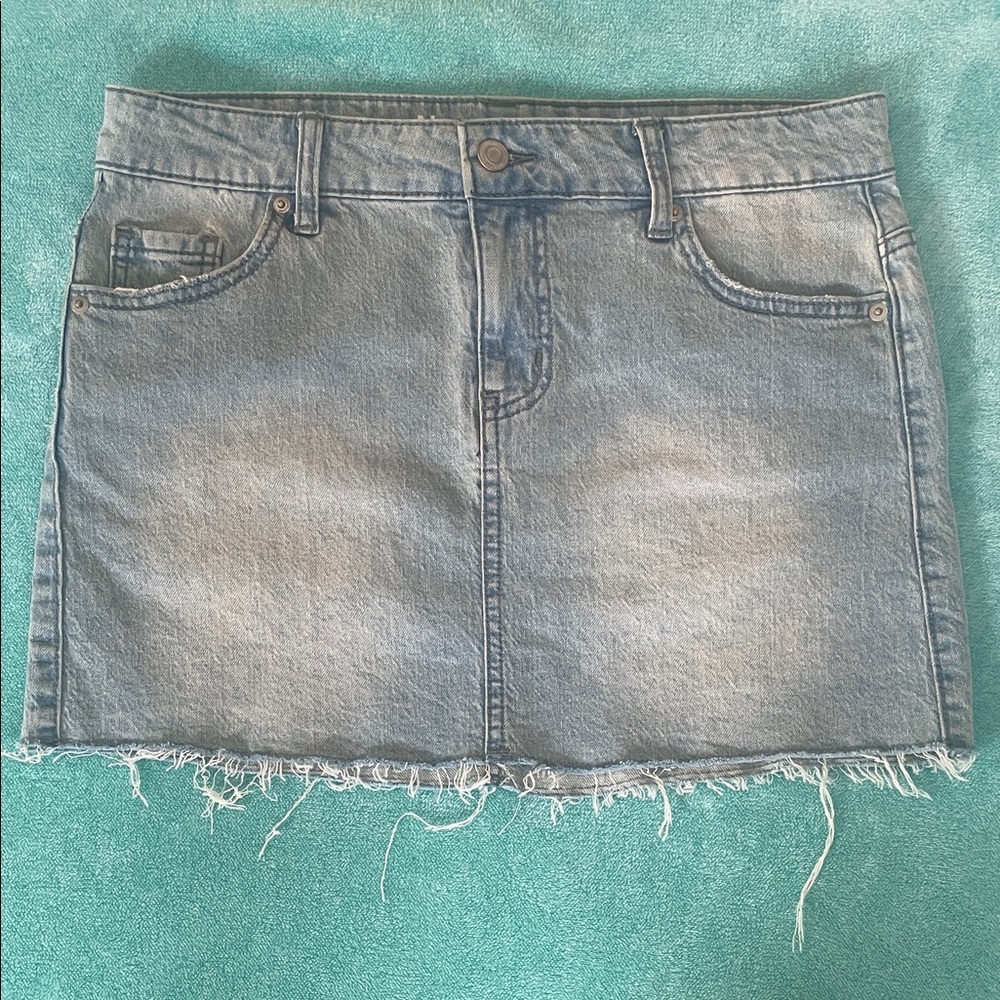 No Boundaries Light Blue Denim Mini Skirt